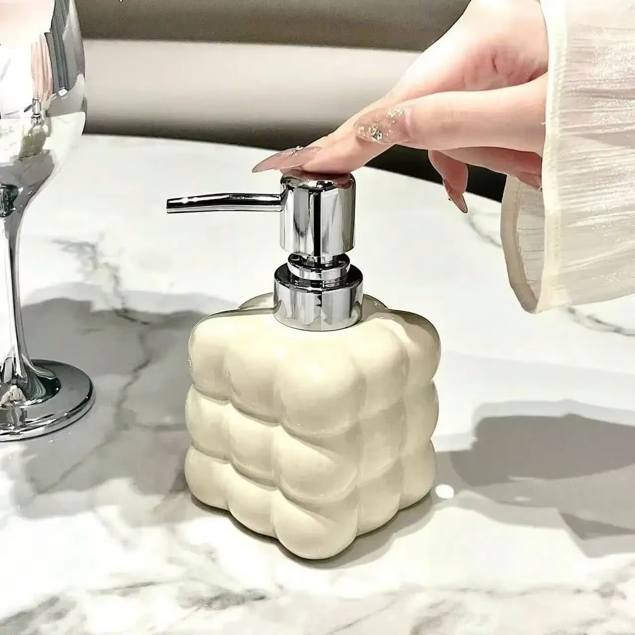 300Ml Cotton Candy Soap Dish Soap| Ceramic Bubble Bottle| Toilet Bathroom Accessories