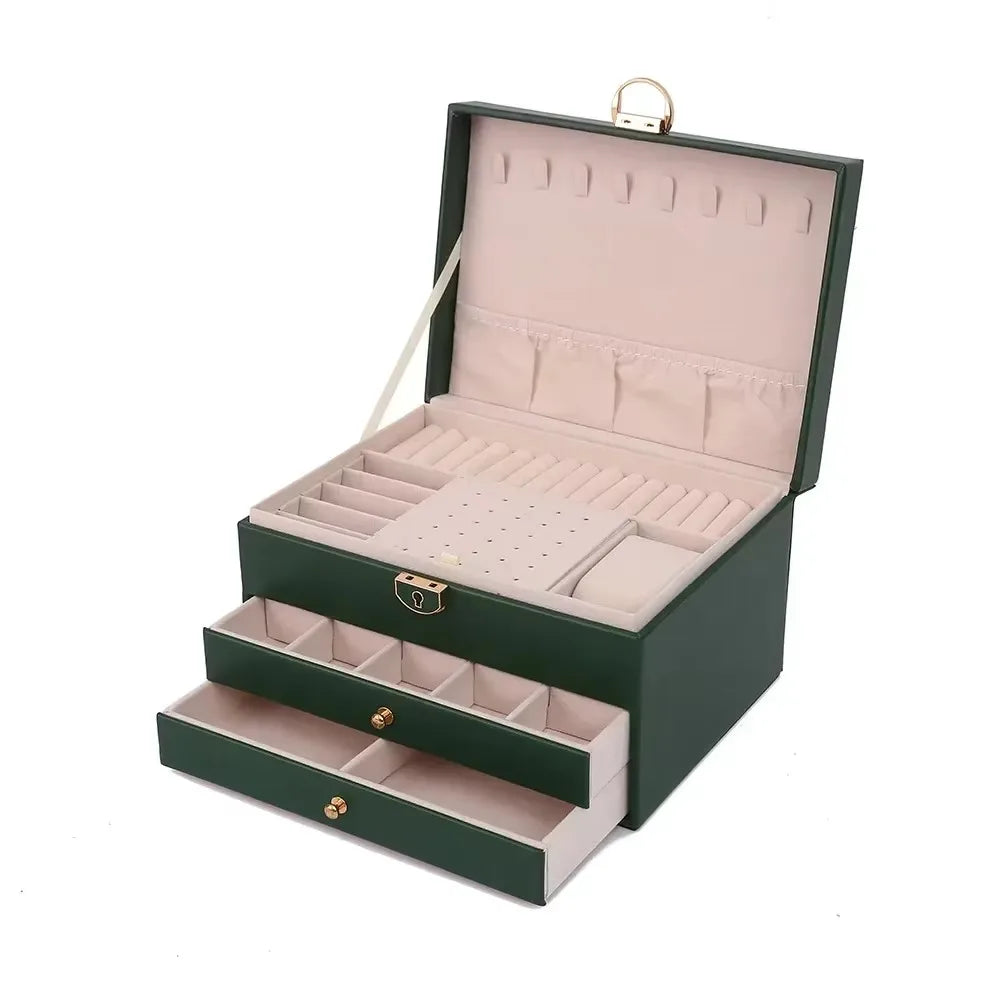 Acrylic Velvet Jewelry Organizer| 3 Drawers Stackable| Display Storage Earrings