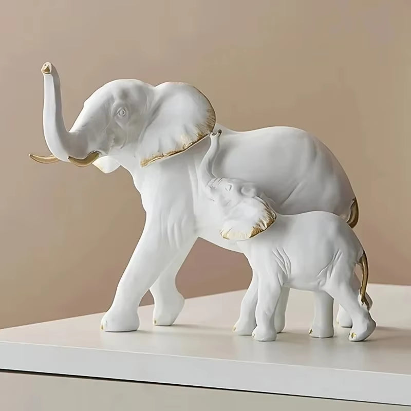 1Pairs Creative Modern Animal Decor |Resin Elephant Statues & Figurines Sculpture| Living Room Table Ornaments Crafts