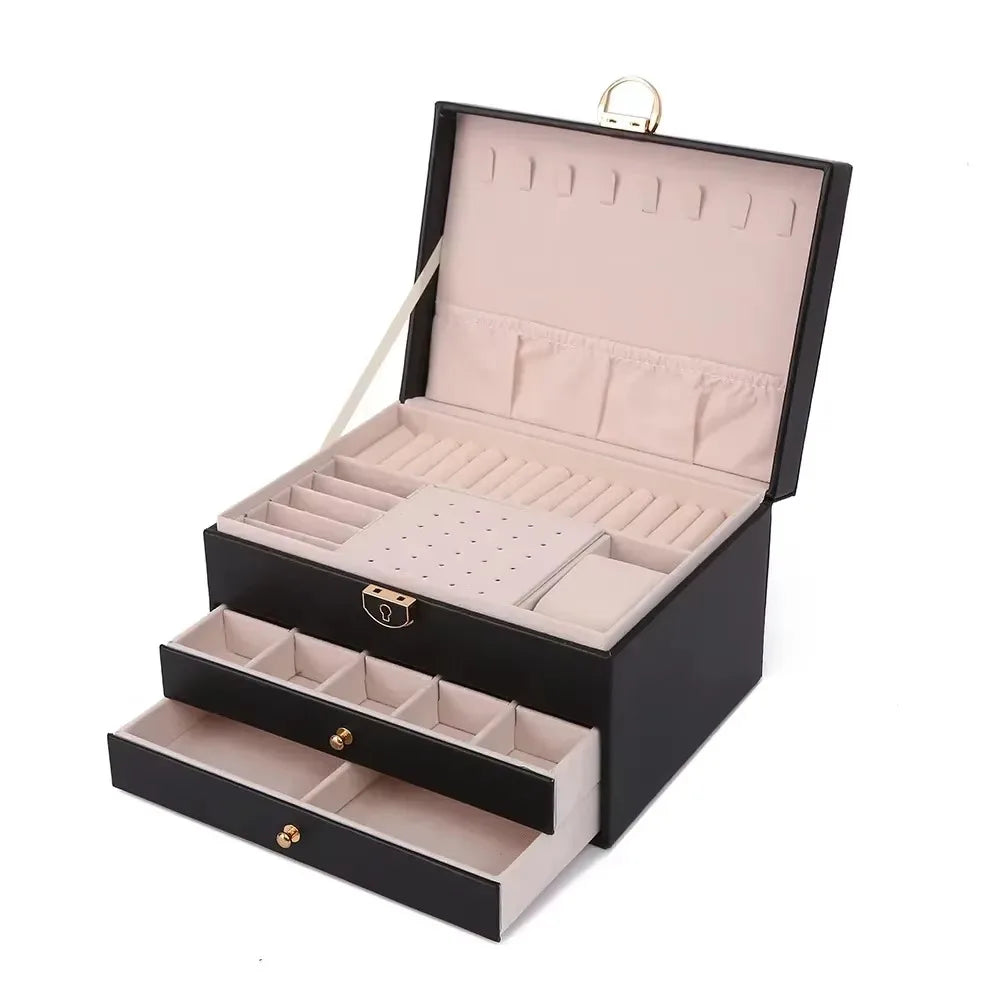 Acrylic Velvet Jewelry Organizer| 3 Drawers Stackable| Display Storage Earrings
