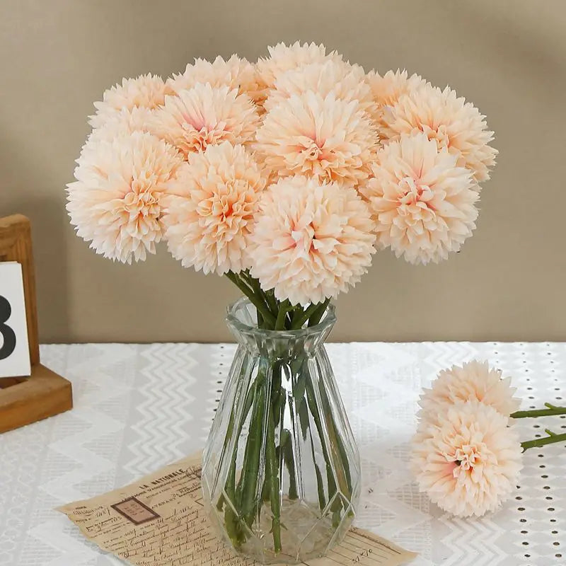5Pcs Artificial Dandelion Flowers| Fake Hydrangea Bouquet for Home |