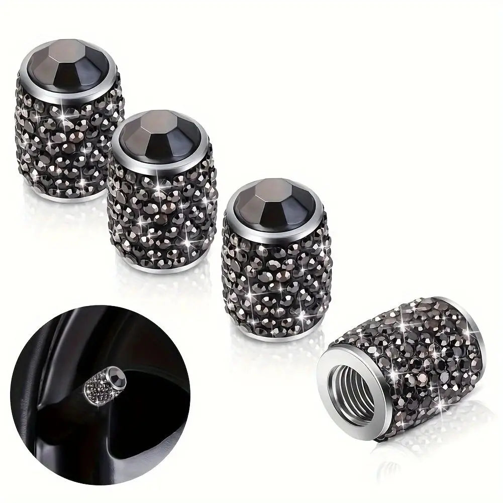 4Pcs/Set Bling Sparkle Tire Stem Valve Caps |Universal Car Dustproof Tire Valve Caps