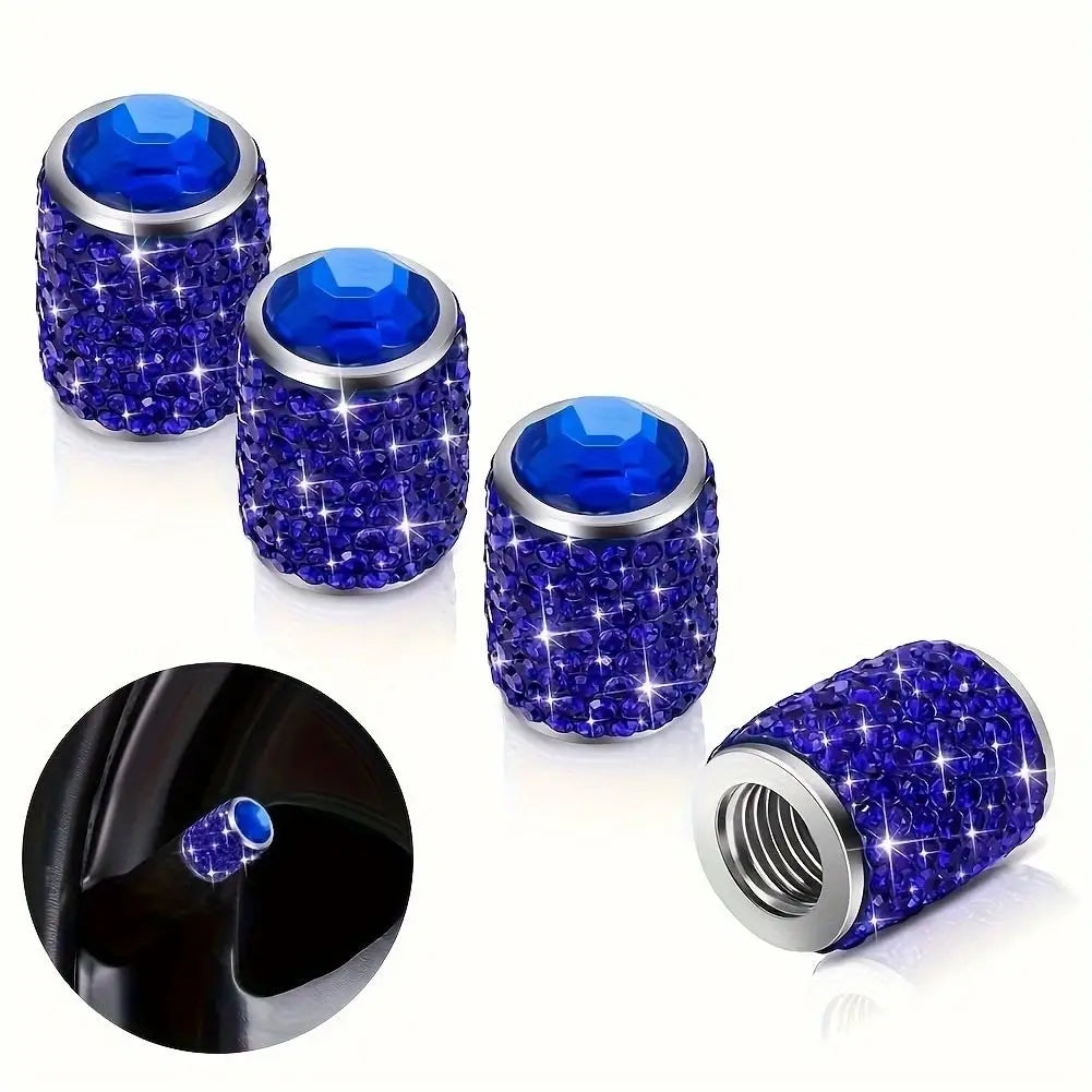 4Pcs/Set Bling Sparkle Tire Stem Valve Caps |Universal Car Dustproof Tire Valve Caps