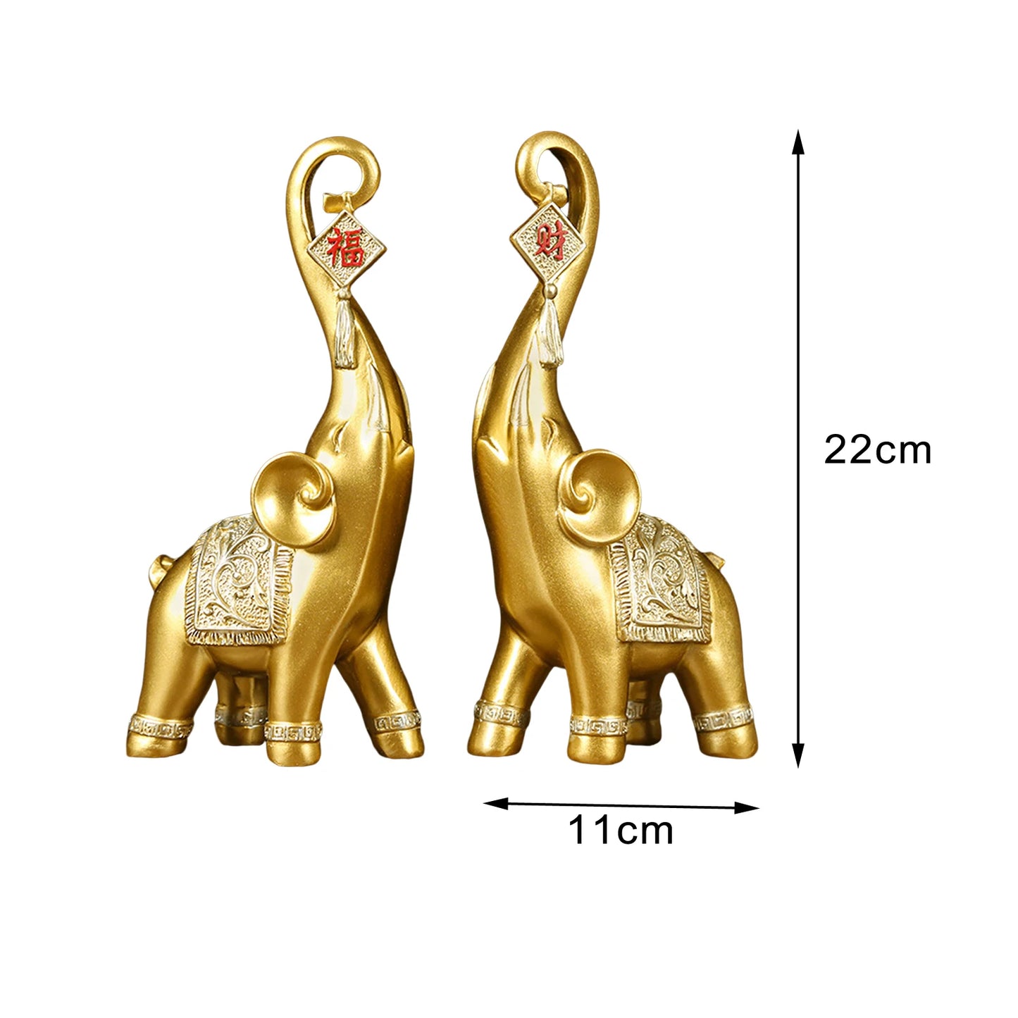 2Pcs Nordic Style Resin Elephant Statues | Animal Sculpture Ornaments for Home Office Decoration Dorm Desktop Decor Birthday Gift