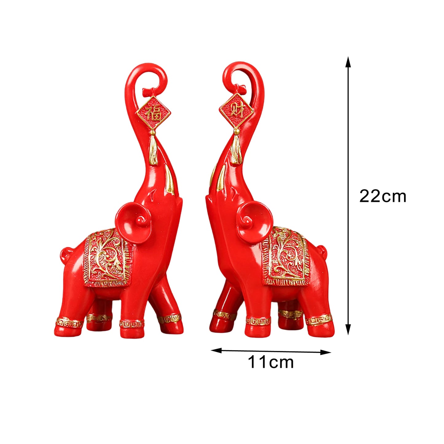 2Pcs Nordic Style Resin Elephant Statues | Animal Sculpture Ornaments for Home Office Decoration Dorm Desktop Decor Birthday Gift