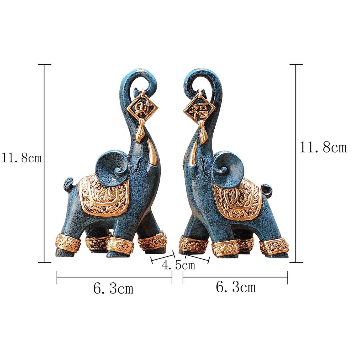 2Pcs Nordic Style Resin Elephant Statues | Animal Sculpture Ornaments for Home Office Decoration Dorm Desktop Decor Birthday Gift