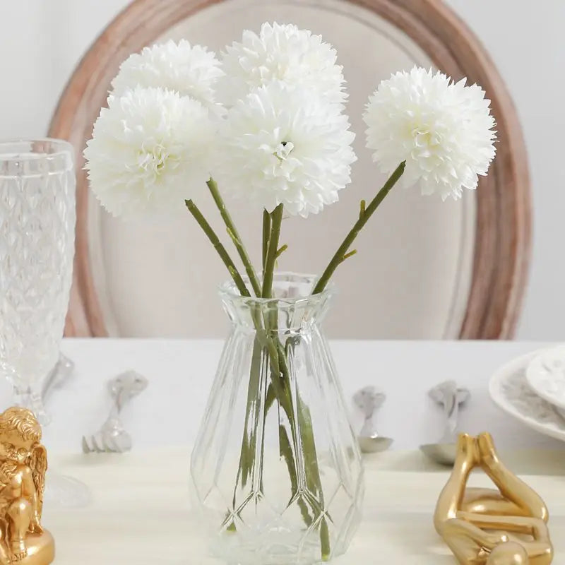 5Pcs Artificial Dandelion Flowers| Fake Hydrangea Bouquet for Home |