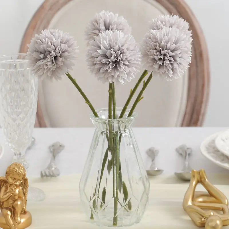 5Pcs Artificial Dandelion Flowers| Fake Hydrangea Bouquet for Home |