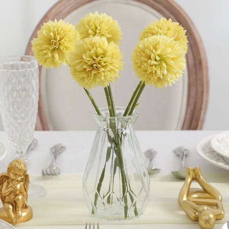 5Pcs Artificial Dandelion Flowers| Fake Hydrangea Bouquet for Home |
