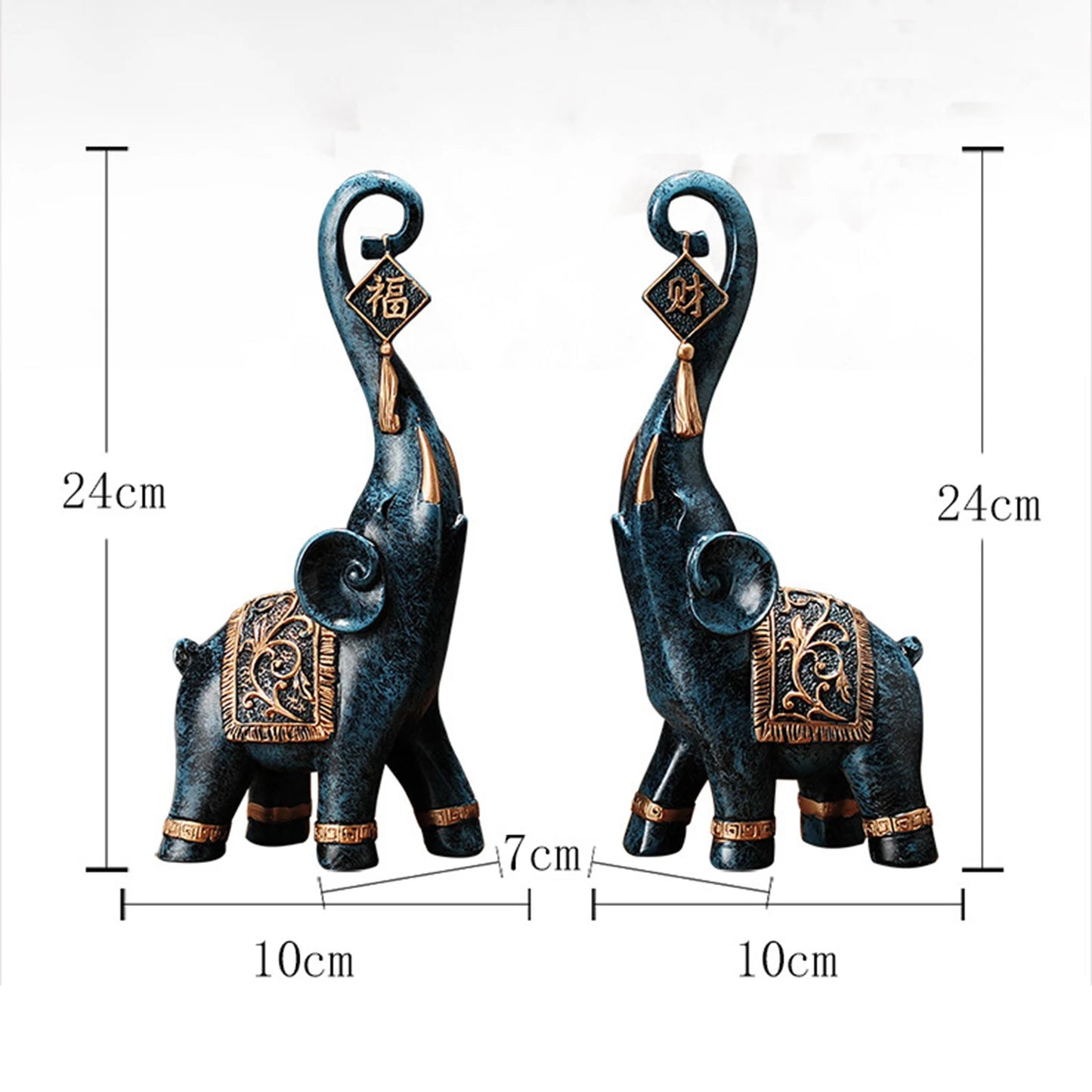 2Pcs Nordic Style Resin Elephant Statues | Animal Sculpture Ornaments for Home Office Decoration Dorm Desktop Decor Birthday Gift