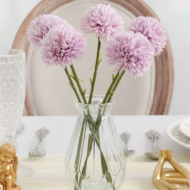 5Pcs Artificial Dandelion Flowers| Fake Hydrangea Bouquet for Home |