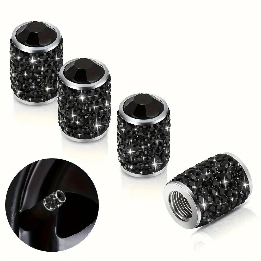 4Pcs/Set Bling Sparkle Tire Stem Valve Caps |Universal Car Dustproof Tire Valve Caps