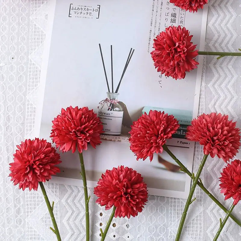 5Pcs Artificial Dandelion Flowers| Fake Hydrangea Bouquet for Home |