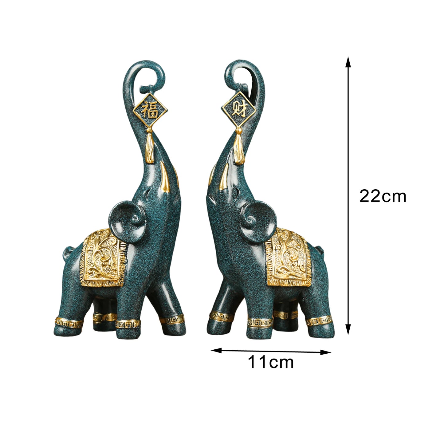 2Pcs Nordic Style Resin Elephant Statues | Animal Sculpture Ornaments for Home Office Decoration Dorm Desktop Decor Birthday Gift