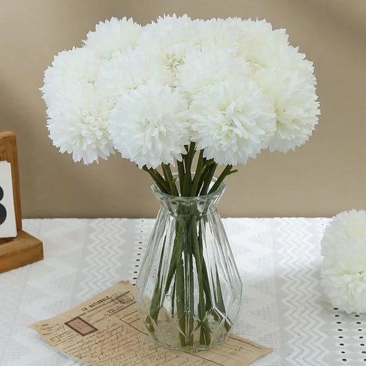 5Pcs Artificial Dandelion Flowers| Fake Hydrangea Bouquet for Home | 