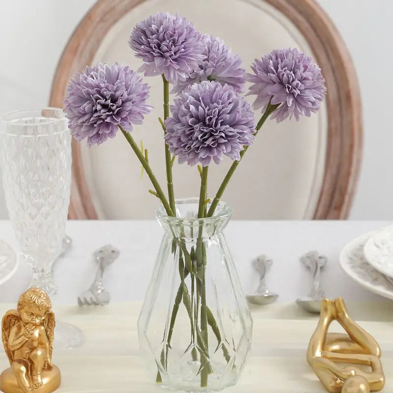 5Pcs Artificial Dandelion Flowers| Fake Hydrangea Bouquet for Home | 
