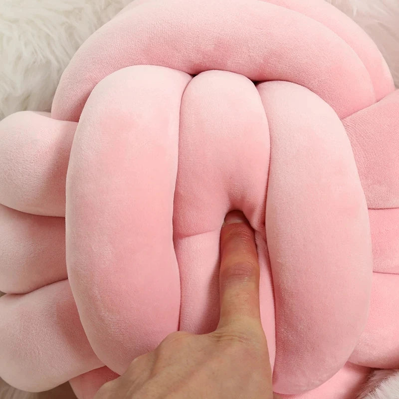 Decorative Throw Knot Pillow| Soft Ball Pillow for Home Chair Sofa Bed Aesthetic | Handmade round  Knotted Pillow Cushion 