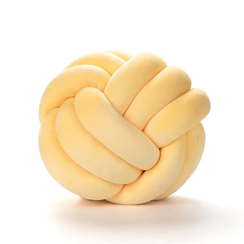 Decorative Throw Knot Pillow| Soft Ball Pillow for Home Chair Sofa Bed Aesthetic | Handmade round  Knotted Pillow Cushion 