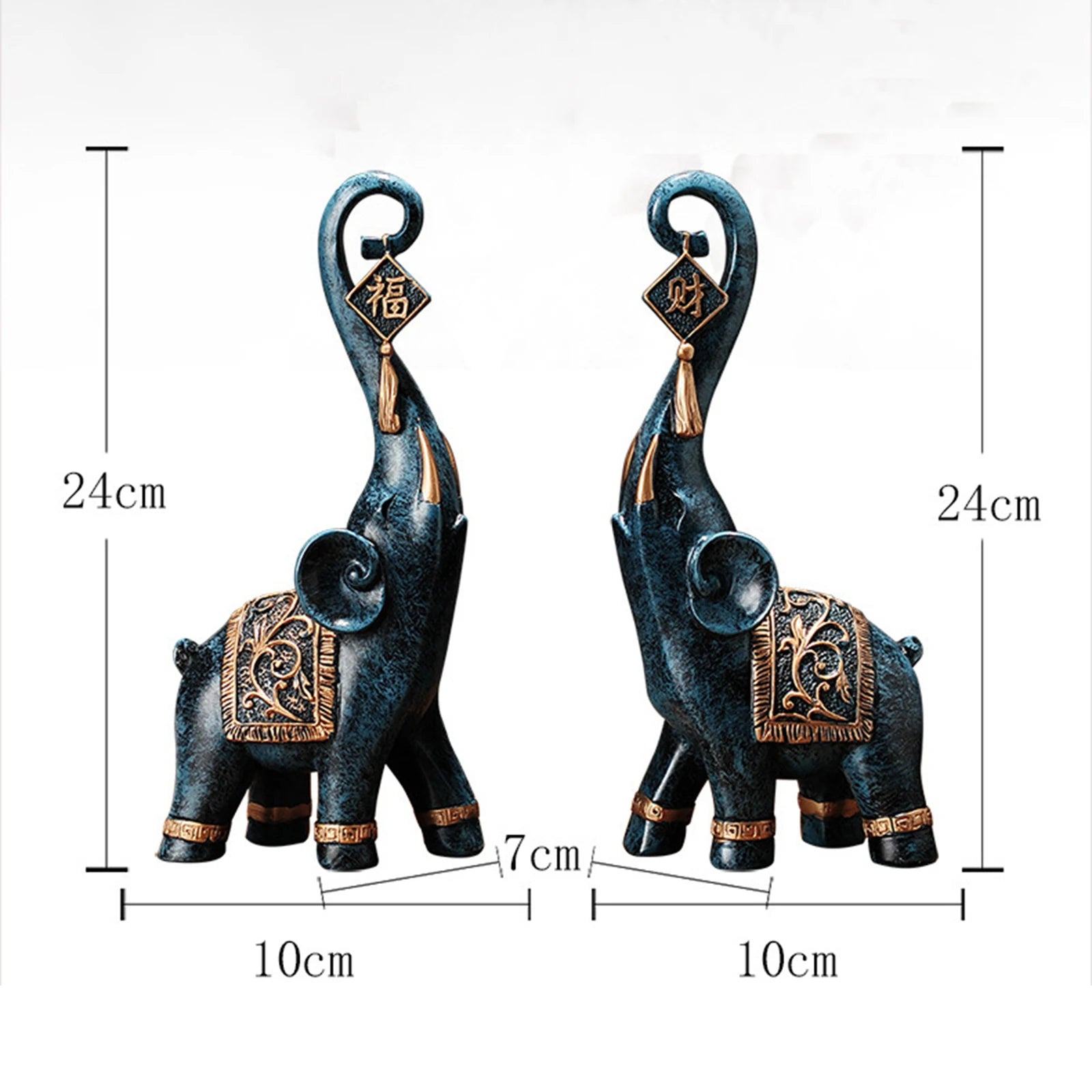 2Pcs Nordic Style Resin Elephant Statues | Animal Sculpture Ornaments for Home Office Decoration Dorm Desktop Decor Birthday Gift