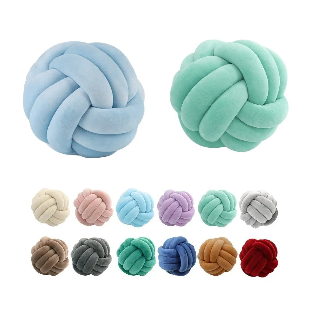 Decorative Throw Knot Pillow| Soft Ball Pillow for Home Chair Sofa Bed Aesthetic | Handmade round  Knotted Pillow Cushion 